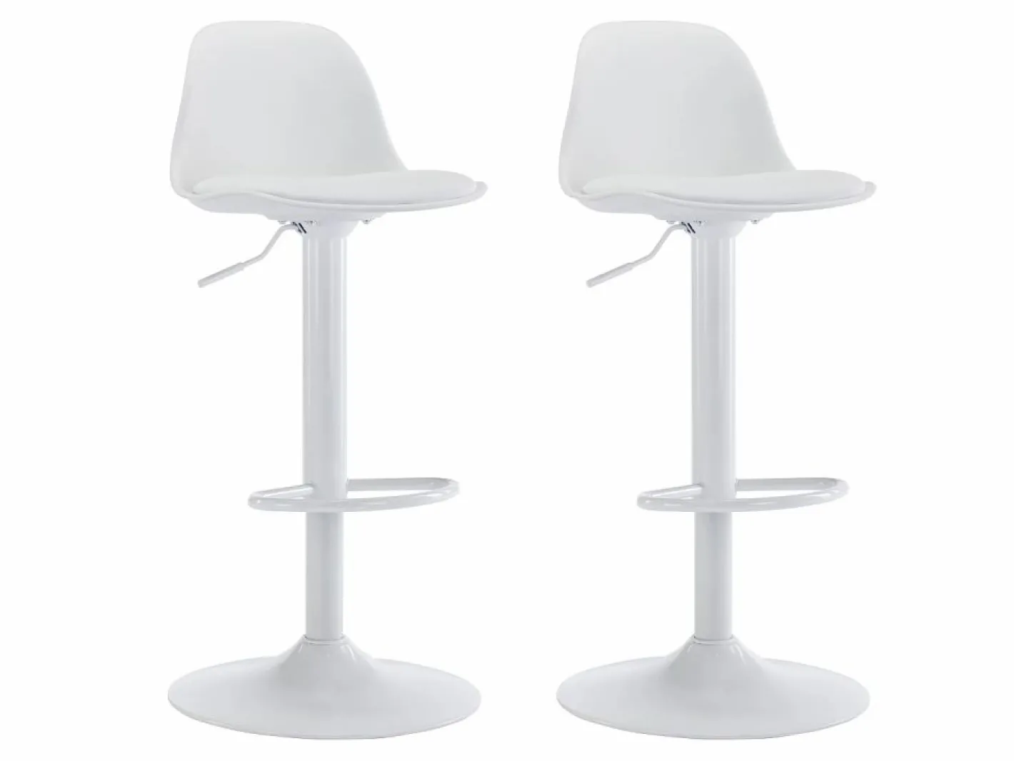 Vente-unique Conjunto de 2 taburetes de bar de polipropileno y metal - - XAFY Blanco New