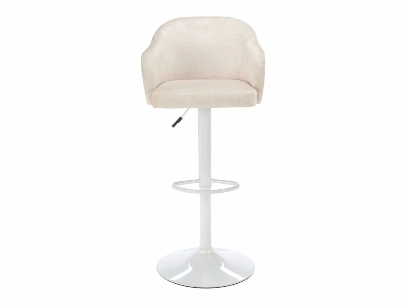 Vente-unique Muebles De Bar|Taburete Alto|Conjunto de 2 taburetes de bar de tela y metal - y blanco - CARSTEN