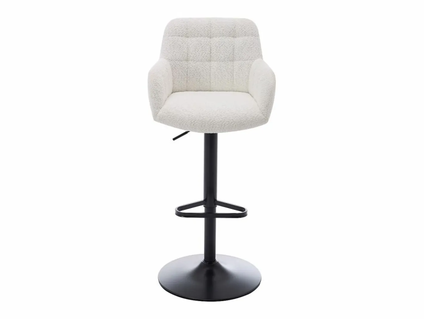 Vente-unique Muebles De Bar|Taburete Alto|Conjunto de 2 taburetes de bar de tela rizada y metal - Altura ajustable - - PEGA