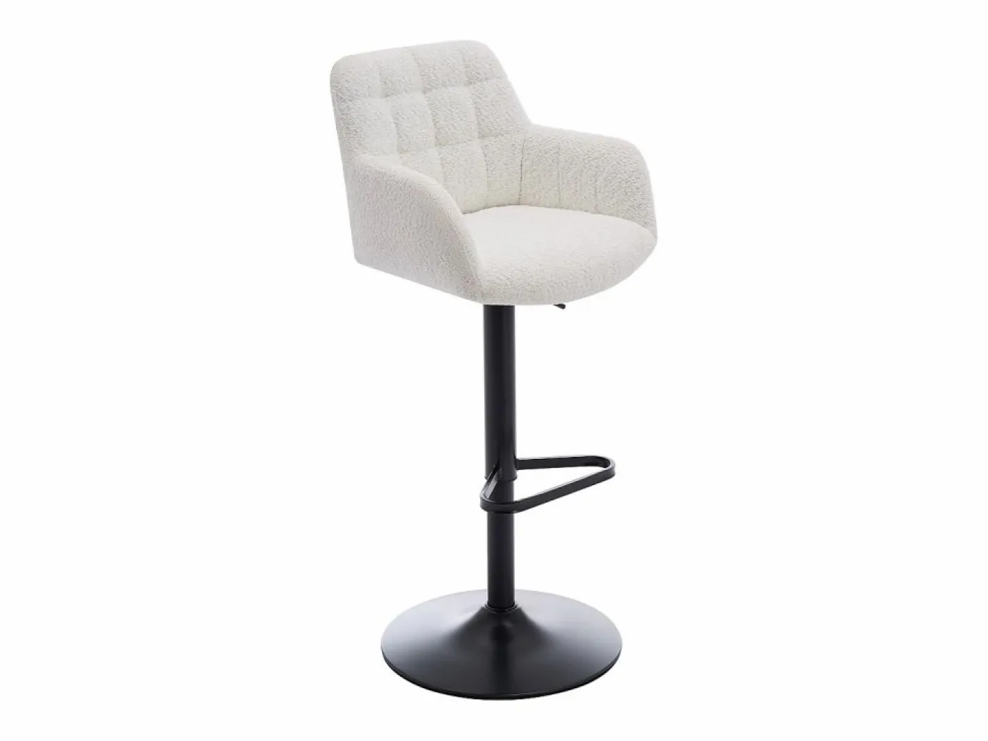 Vente-unique Muebles De Bar|Taburete Alto|Conjunto de 2 taburetes de bar de tela rizada y metal - Altura ajustable - - PEGA