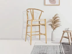 Conjunto de 2 taburetes de bar de teca y mimbre - Natural - POGIANA^Vente-unique Best