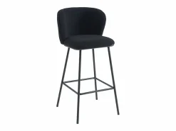Conjunto de 2 taburetes de bar de felpa y metal - - SENORASE^Vente-unique Clearance