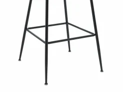 Conjunto de 2 taburetes de bar de tela rizada y metal negro - - TOYBA^Vente-unique