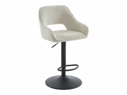 Conjunto de 2 taburetes de bar de pana y metal - Altura ajustable - - ZINEA^Vente-unique Outlet