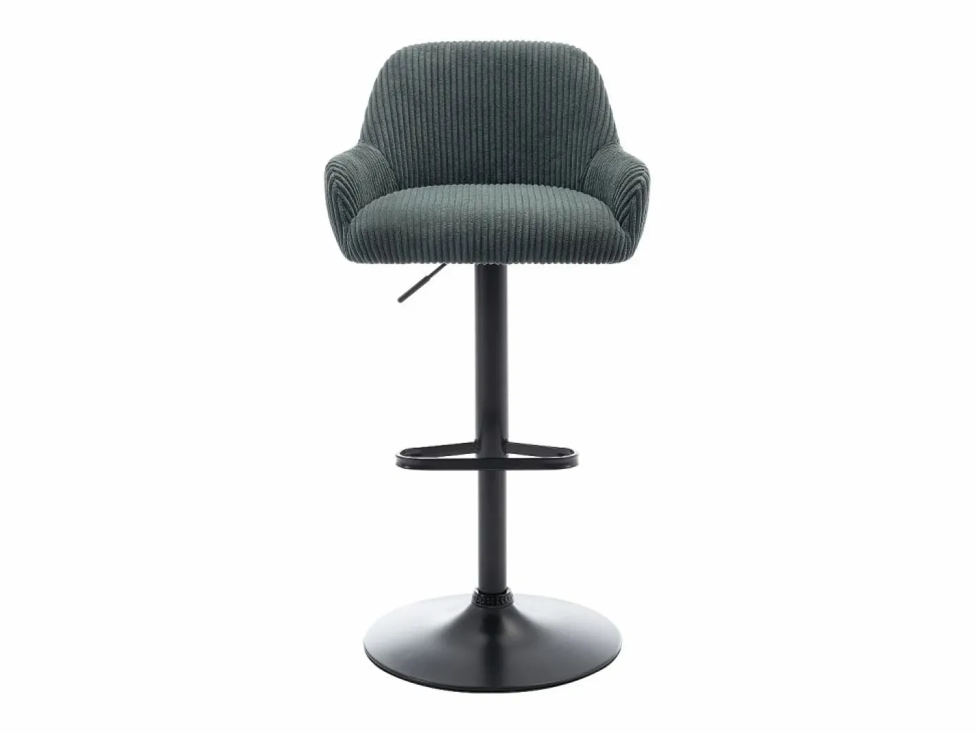 Vente-unique Conjunto de 2 taburetes de pana y metal negro - Altura ajustable - Verde - LILIYA Verde pino Discount
