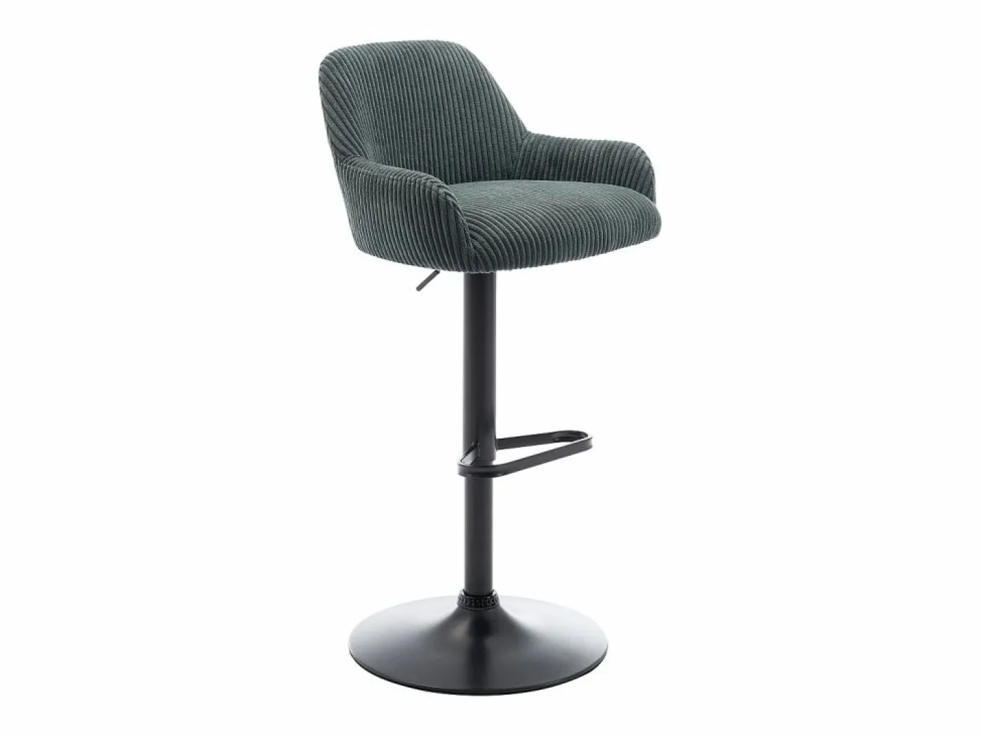 Vente-unique Conjunto de 2 taburetes de pana y metal negro - Altura ajustable - Verde - LILIYA Verde pino Discount