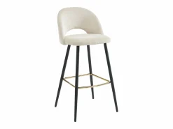 Vente-unique Conjunto de 2 taburetes de bar de pana y metal - - FINCHY by Pascal Morabito Crema Sale