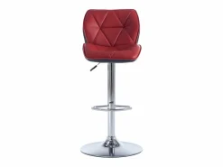 Conjunto de 2 taburetes de bar en piel sintética y acero cromado - Altura regulable - - CALVIN^Vente-unique New