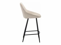Conjunto de 2 taburetes de bar de terciopelo acanalado y metal negro - - MASURIE^Vente-unique Discount