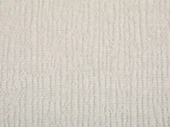 Vente-unique Conjunto de 2 taburetes en tela texturizada y madera de hevea natural - - LERANIA Crema