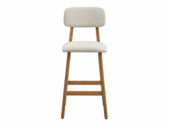 Conjunto de 2 taburetes en tela texturizada y madera de hevea natural - - LEDIRA^Vente-unique Best
