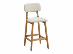 Conjunto de 2 taburetes en tela texturizada y madera de hevea natural - - LEDIRA^Vente-unique Best