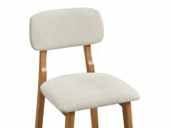 Conjunto de 2 taburetes en tela texturizada y madera de hevea natural - - LEDIRA^Vente-unique Best