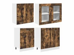 Conjunto de armarios de cocina Lyon 4 pcs Roble ahumado^vidaxl