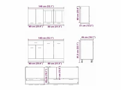 Conjunto de armarios de cocina Lyon 4 pcs Roble ahumado^vidaxl