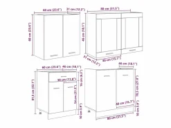 Conjunto de armarios de cocina Lyon 4 pcs Roble ahumado^vidaxl