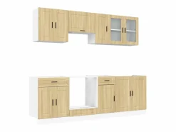 vidaxl Cocina Completa|Conjunto de armarios de cocina "Porto" de 8 piezas de madera de ingeniería de roble Sonoma