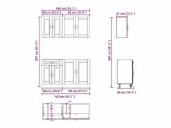 vidaxl Cocina Completa|Conjunto de armarios de cocina de 4 piezas 