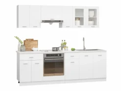 Conjunto de armarios de cocina de 8 piezas "Lyon" de madera de ingeniería blanca^vidaxl New