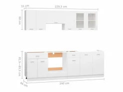 Conjunto de armarios de cocina de 8 piezas "Lyon" de madera de ingeniería blanca^vidaxl New