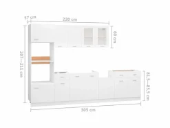 vidaxl Conjunto de armarios de cocina de 7 piezas "Lyon" de madera de ingeniería blanca Blanco Hot