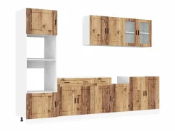 Conjunto de armarios de cocina de 7 piezas "Porto" de madera vieja de ingeniería^vidaxl Clearance