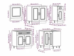 vidaxl Conjunto de armarios de cocina de 11 piezas 