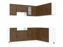 vidaxl Conjunto de armarios de cocina de 11 piezas "Kalmar" de madera de ingeniería de roble marrón Color natural claro Best