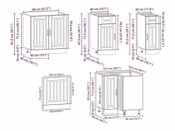 vidaxl Conjunto de armarios de cocina de 11 piezas 