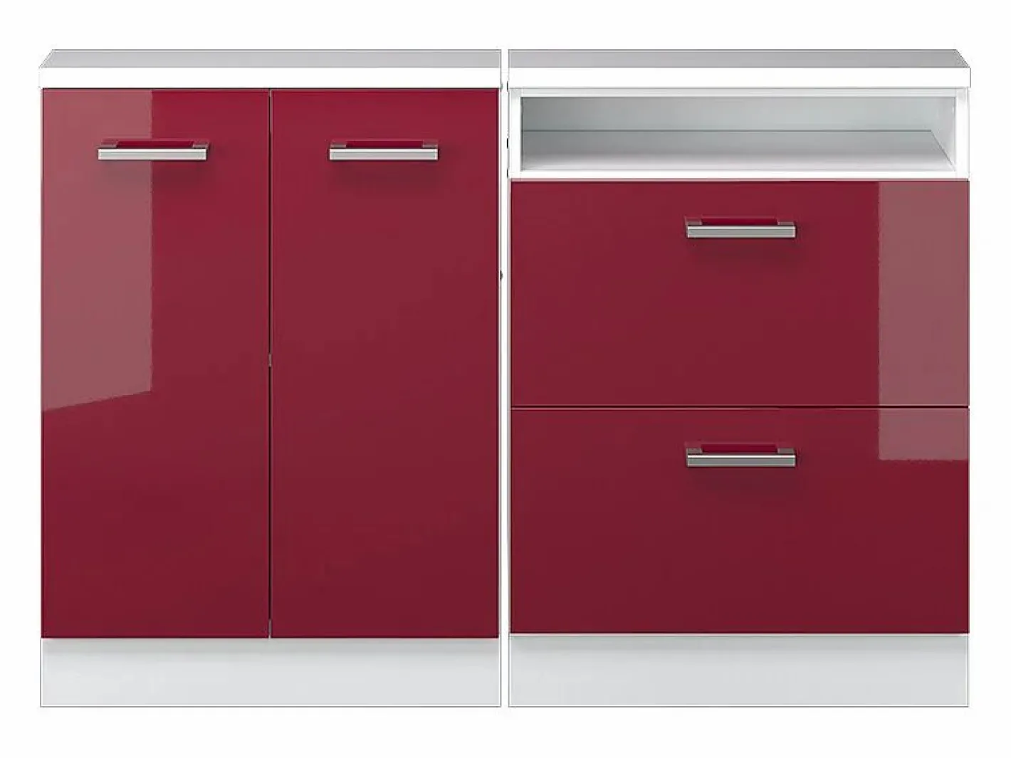 Vicco Conjunto de armarios para techo inclinado de alto brillo 120x46x81.6 rion Rojo Best
