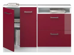 Vicco Conjunto de armarios para techo inclinado de alto brillo 120x46x81.6 rion Rojo Best