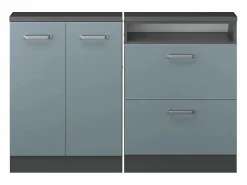 Vicco Conjunto de armarios para techo inclinado gris ado/antracita 120x46x81.6 rion Azul New