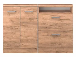 Vicco Conjunto de armarios para techo inclinado roble dorado 120x46x81.6 rion Color natural oscuro Outlet