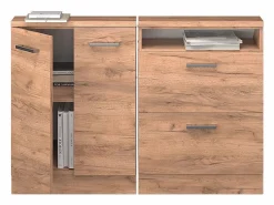 Vicco Conjunto de armarios para techo inclinado roble dorado 120x46x81.6 rion Color natural oscuro Outlet