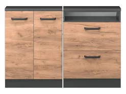 Conjunto de armarios para techo inclinado oro power roble/antracita 120x46x81.6 rion^Vicco Outlet
