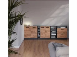 Conjunto de armarios para techo inclinado oro power roble/antracita 120x46x81.6 rion^Vicco Outlet