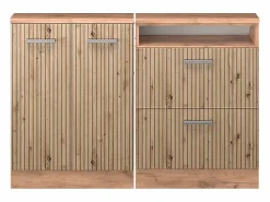 Vicco Armario Para Buhardilla|Conjunto de armarios para techo inclinado roble artesanal/roble dorado 120x46x81.6 rion