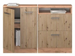 Vicco Armario Para Buhardilla|Conjunto de armarios para techo inclinado roble artesanal/roble dorado 120x46x81.6 rion