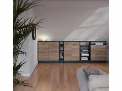 Vicco Conjunto de armarios para techo inclinado sonoma/antracita 120x46x81.6 rion Color natural claro Discount