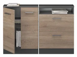 Vicco Conjunto de armarios para techo inclinado sonoma/antracita 120x46x81.6 rion Color natural claro Discount