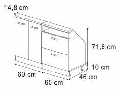 Vicco Conjunto de armarios para techo inclinado antracita brillo intenso/antracita 120x46x81.6 rion Gris antracita