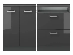Vicco Conjunto de armarios para techo inclinado antracita brillo intenso/antracita 120x46x81.6 rion Gris antracita