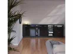 Vicco Conjunto de armarios para techo inclinado antracita brillo intenso/antracita 120x46x81.6 rion Gris antracita
