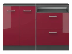 Vicco Conjunto de armarios para techo inclinado brillo intenso/antracita 120x46x81.6 rion Rojo