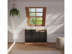 Conjunto de armarios para techo inclinado antracita brillo intenso/roble dorado eléctrico 120x46x81.6 rion^Vicco Best