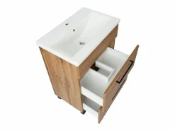 Mueble De Baño Simple|Conjunto de baño 60 cm Armario con lavabo Roble Wotan Sol Wotan