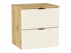 Conjunto de baño 60 cm Cashmere / Roble Nogal Armario con encimera + Columna Orio Beige Clearance
