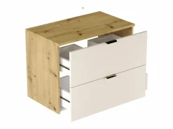 Conjunto de baño 80 cm Cashmere / Roble Nogal Armario con encimera + Columna Orio^ Online