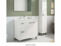 Mueble De Aseo|Conjunto de baño Aktiva con espejo y lavabo 80 cm
