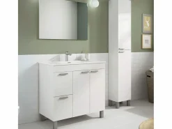 Mueble De Aseo|Conjunto de baño Aktiva con espejo y lavabo 80 cm